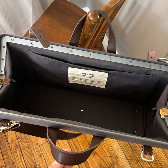 Line of Trade Canvas Weekender Bag Unisex Large Grey Duffle Bag - Picture 8 of 10